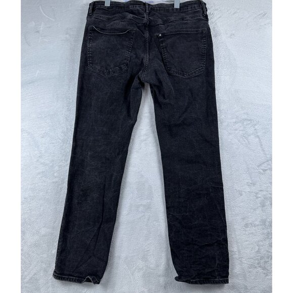 H&M Straight Leg Jeans Women's Size 38/32 High Rise Acid Wash Denim Black - Picture 2 of 13